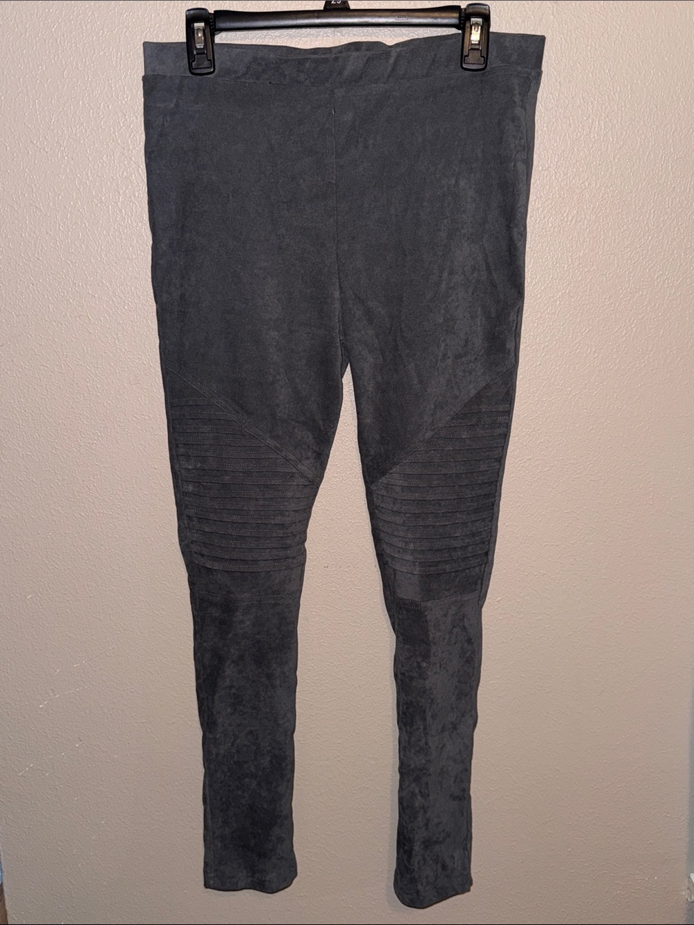 Rachael Gray Suede-Look Moto Leggings